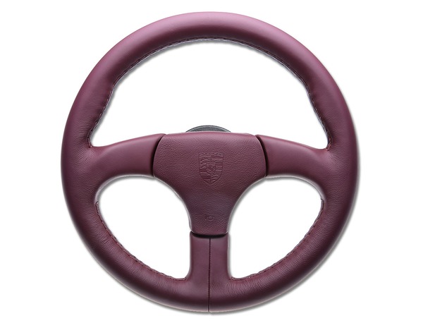 Sports steering wheel without airbag in Magenta for Porsche 928 S, S4 and GT Sports steering wheel without airbag in Magenta for Porsche 928 S, S4 and GT zoom