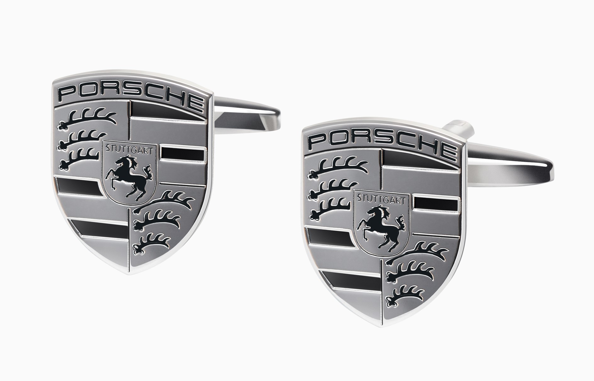 Porsche Crest Cufflinks - Monochromatic zoom