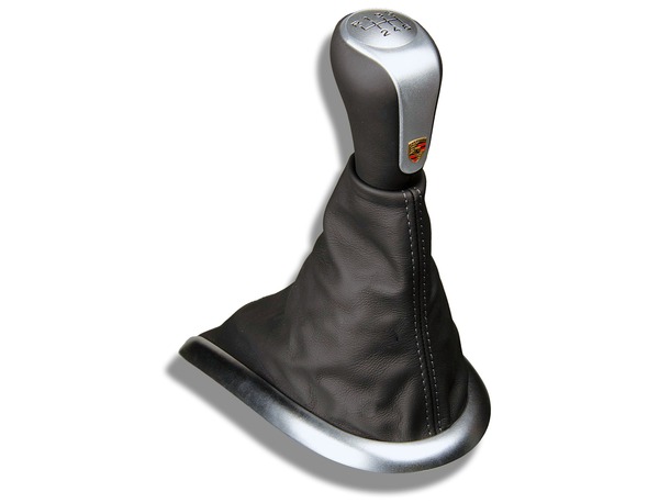 Gearshift knob in aluminium black leather for Porsche 986 and 996 (2001 and 2002) photo(0) 