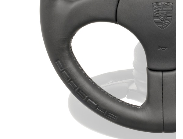 Sports steering wheel without airbag in Black with embossed Porsche logo for Porsche 928 photo(1) 