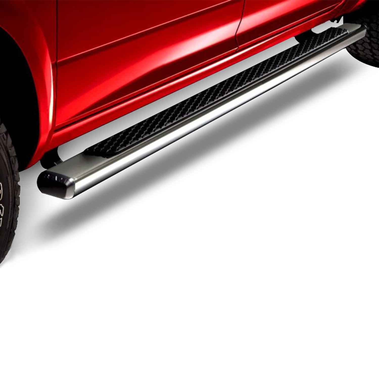 Stainless Steel, Wheel-to-Wheel Tubular Side Steps for Crew Cab with 80 Bed