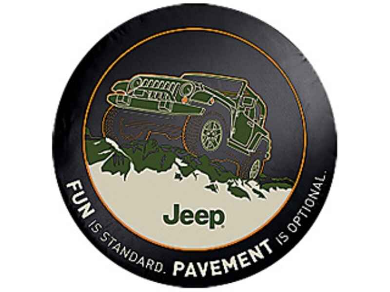 OEM 2018 Jeep Wrangler JK 2-Door Tire Cover (Part #82210886AB)