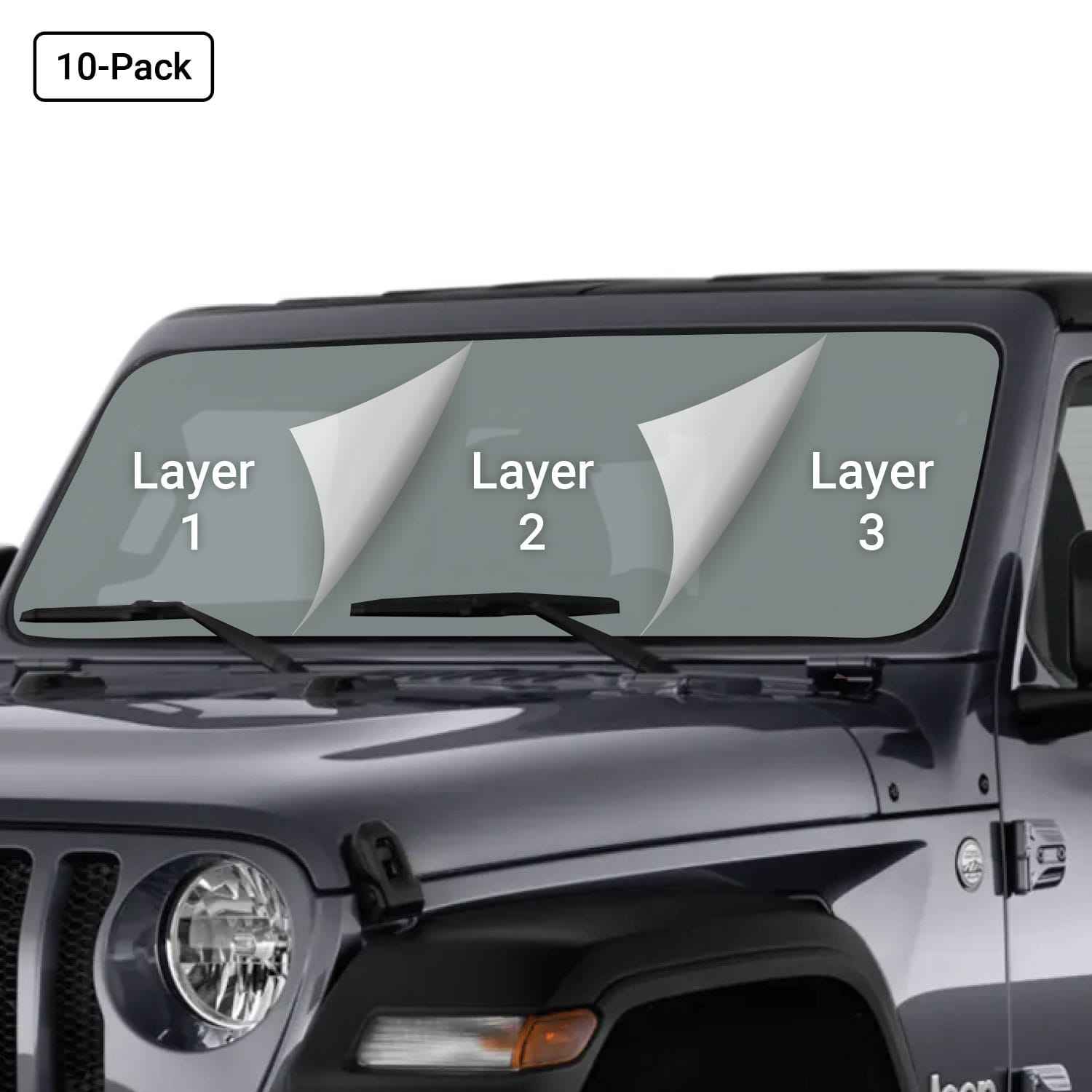 OEM 2020 Jeep Wrangler JL 4-Door Racing Optics Windshield Protection Film, 10-pack (Part #68626163AA)
