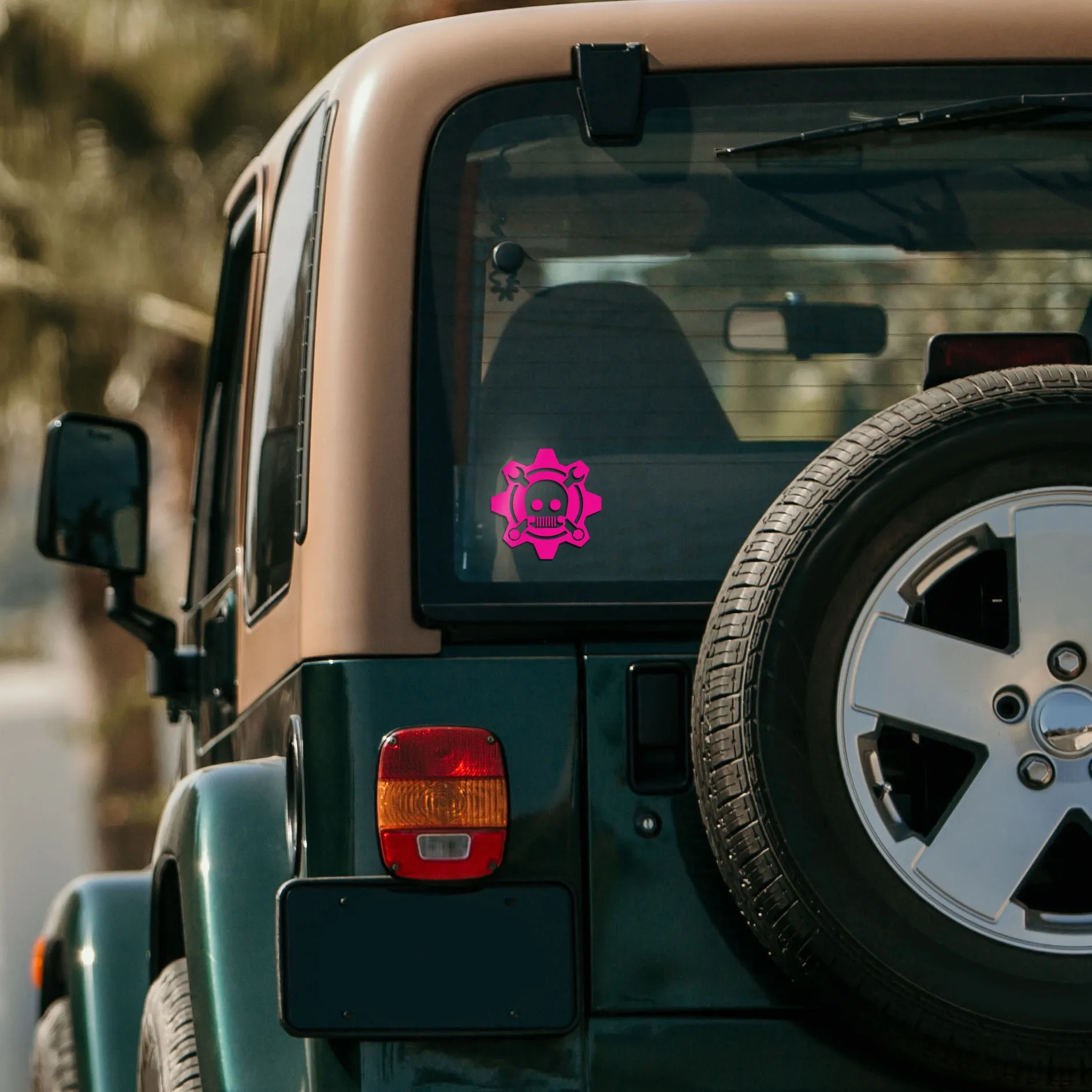 2021 Jeep Wrangler JL 4-Door Visco Skull and Crossed Wrenches Graphic, Pink 68663178AA
