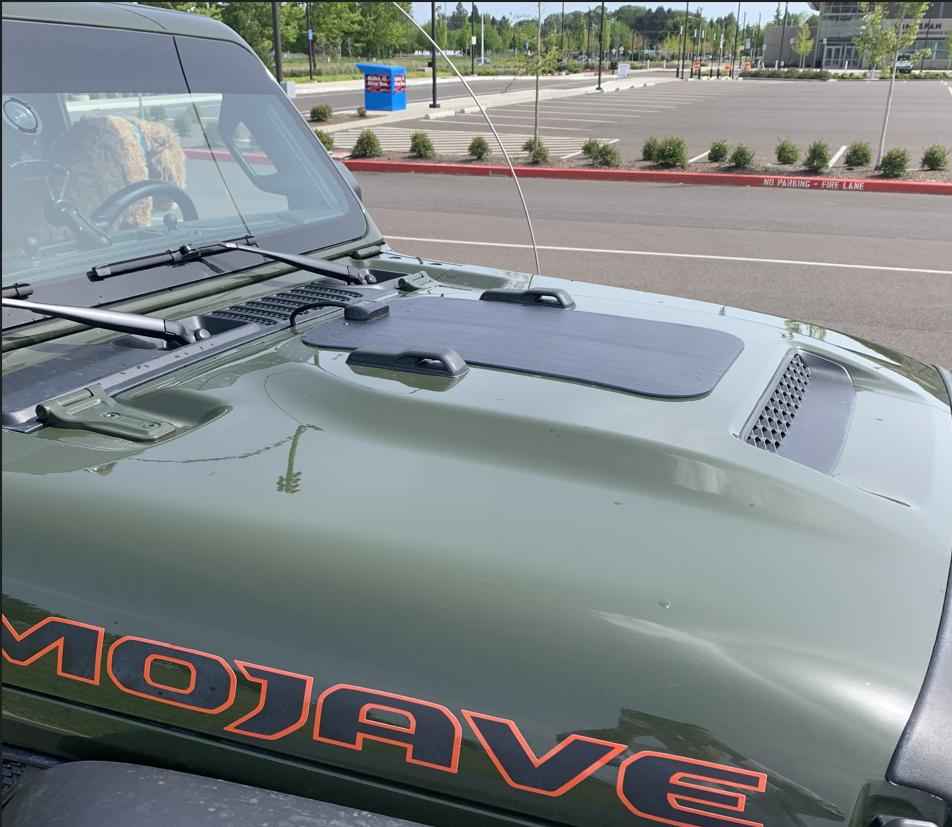 OEM 2018 Jeep Wrangler JL 2-Door Cascadia 30 Watt Solar System Jeep Wrangler JL version, Jeep Gladiator Rubicon and Mojave hood (Part #68678827AA)