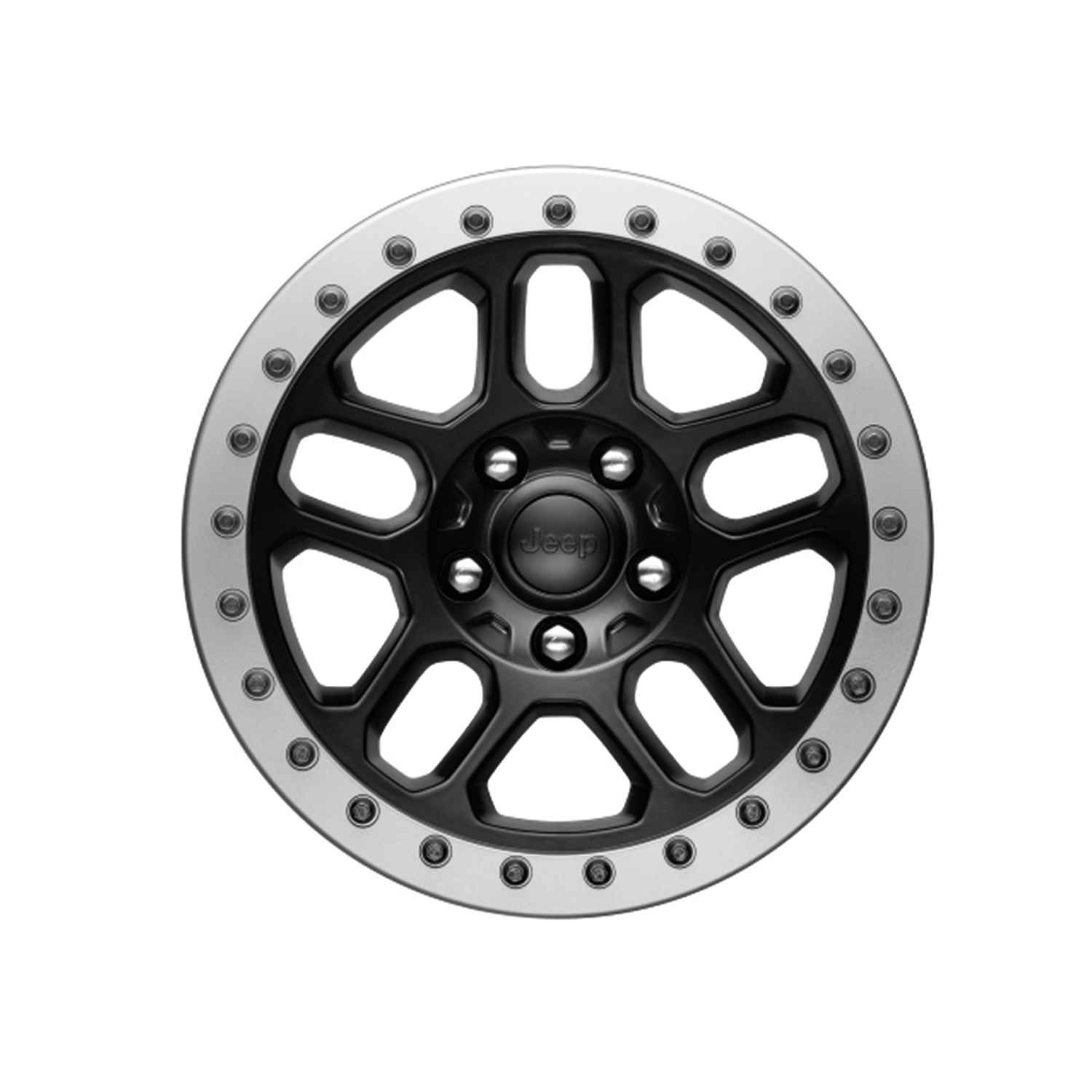 OEM 2020 Jeep Wrangler JL 2-Door 17-inch Beadlock-capable Wheel (Part #77072466AB)