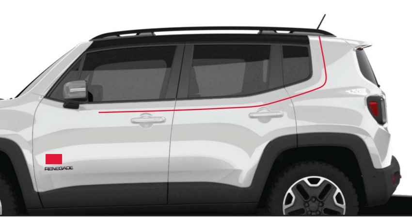 OEM 2018 Jeep Renegade Body Side Graphic (Part #82214861AB)