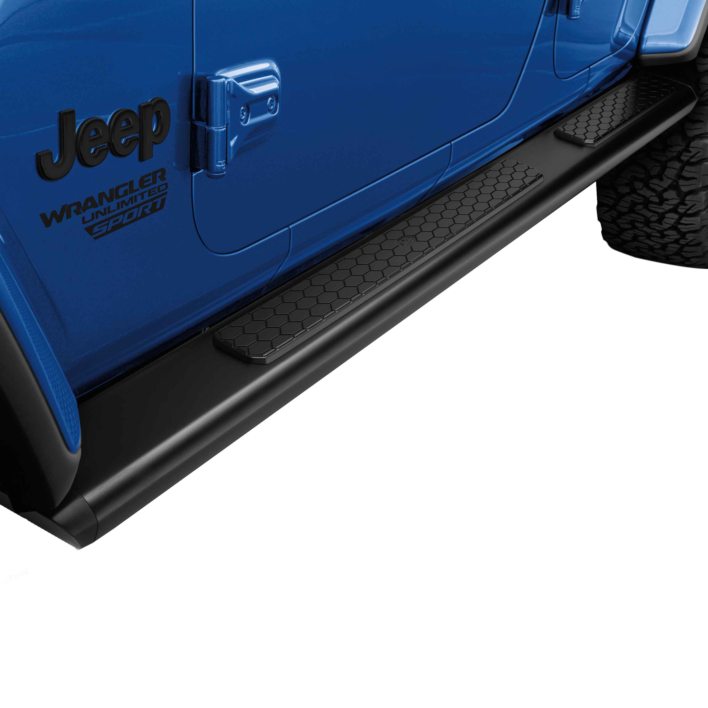 OEM 2020 Jeep Wrangler JL 4-Door Tubular Side Steps (Part #82215327AB)