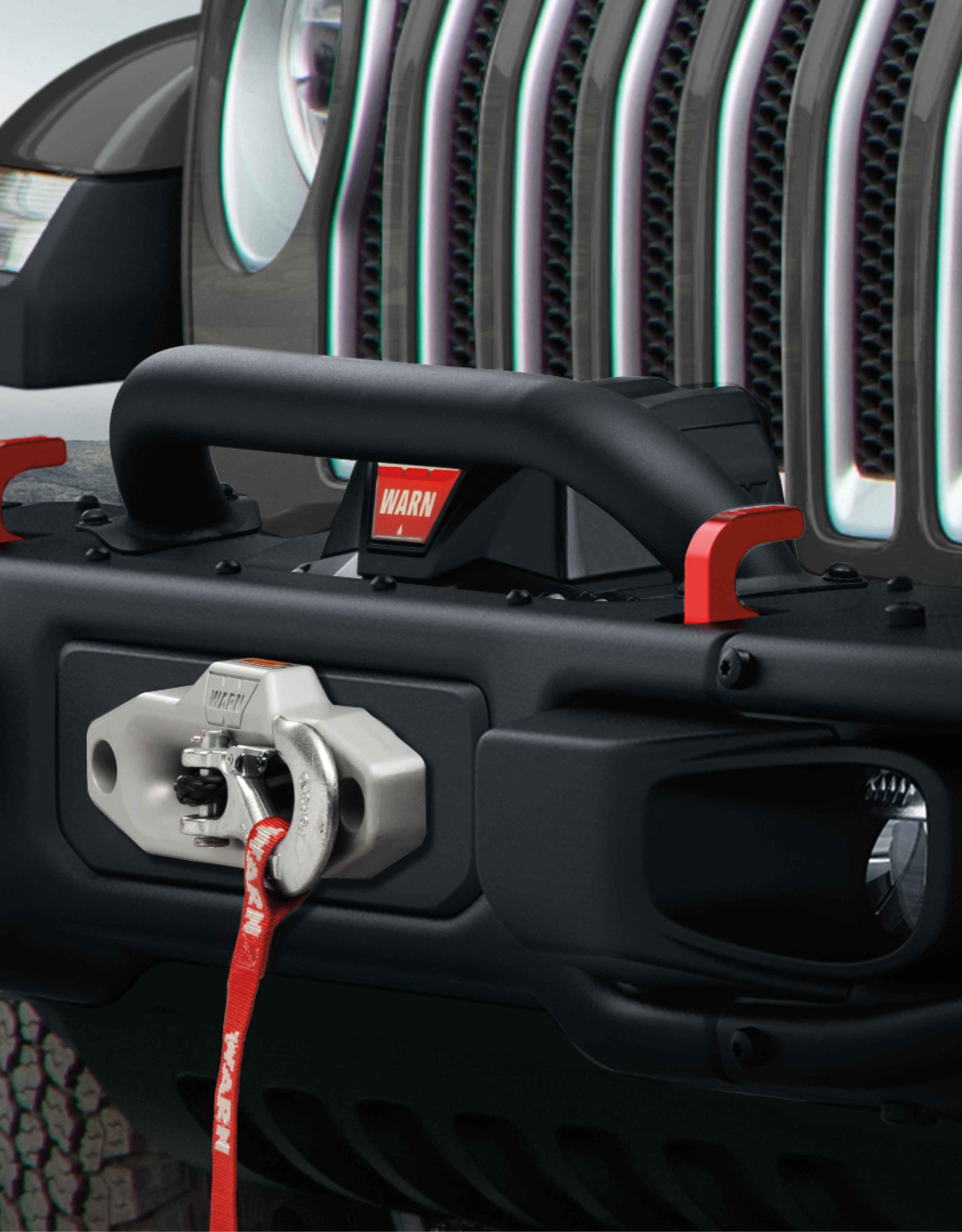OEM 2020 Jeep Wrangler JL 4-Door Grille and Winch Guard Hoop (Part #82215351)