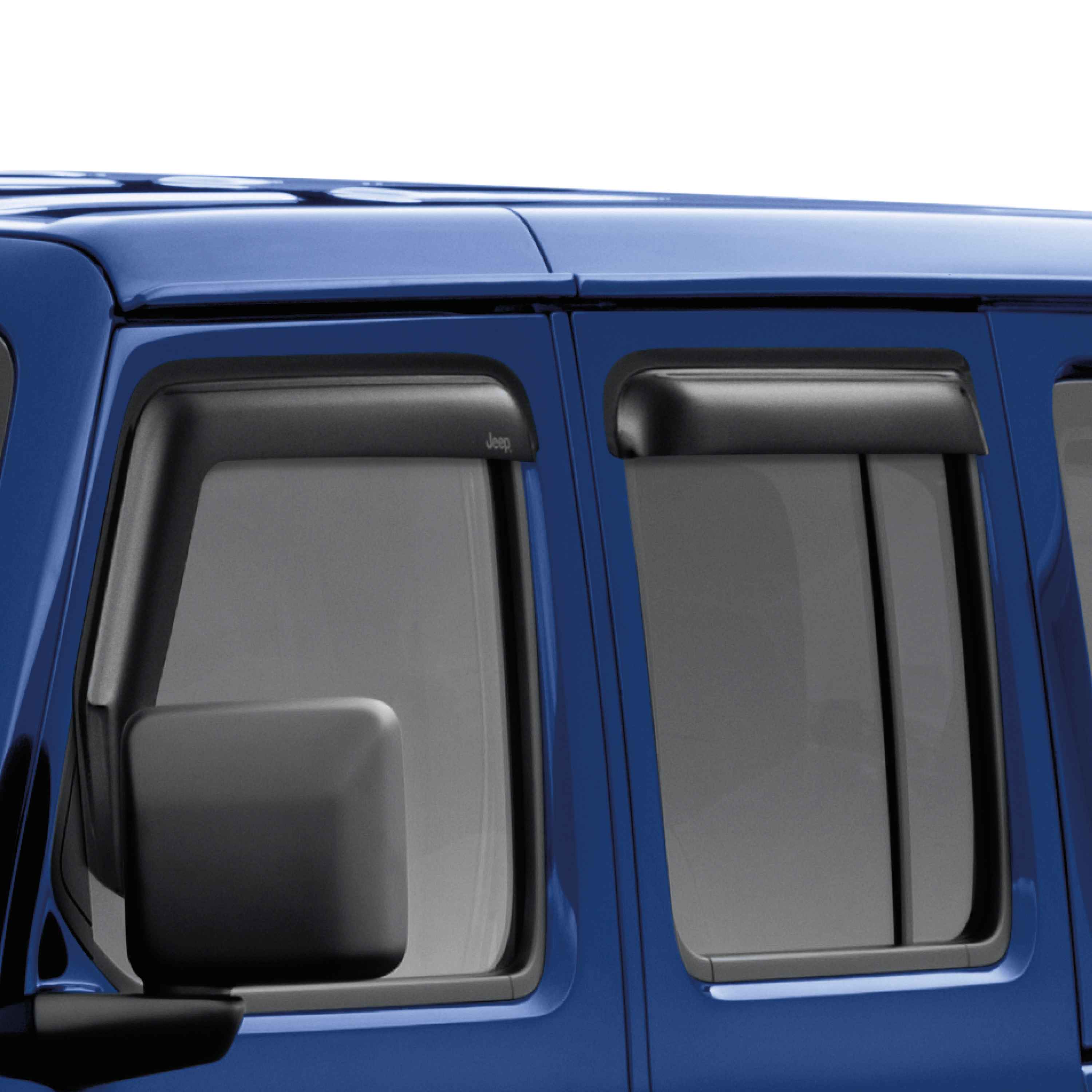 OEM 2020 Jeep Wrangler JL 4-Door Side Window Air Deflectors (Part #82215368AB)