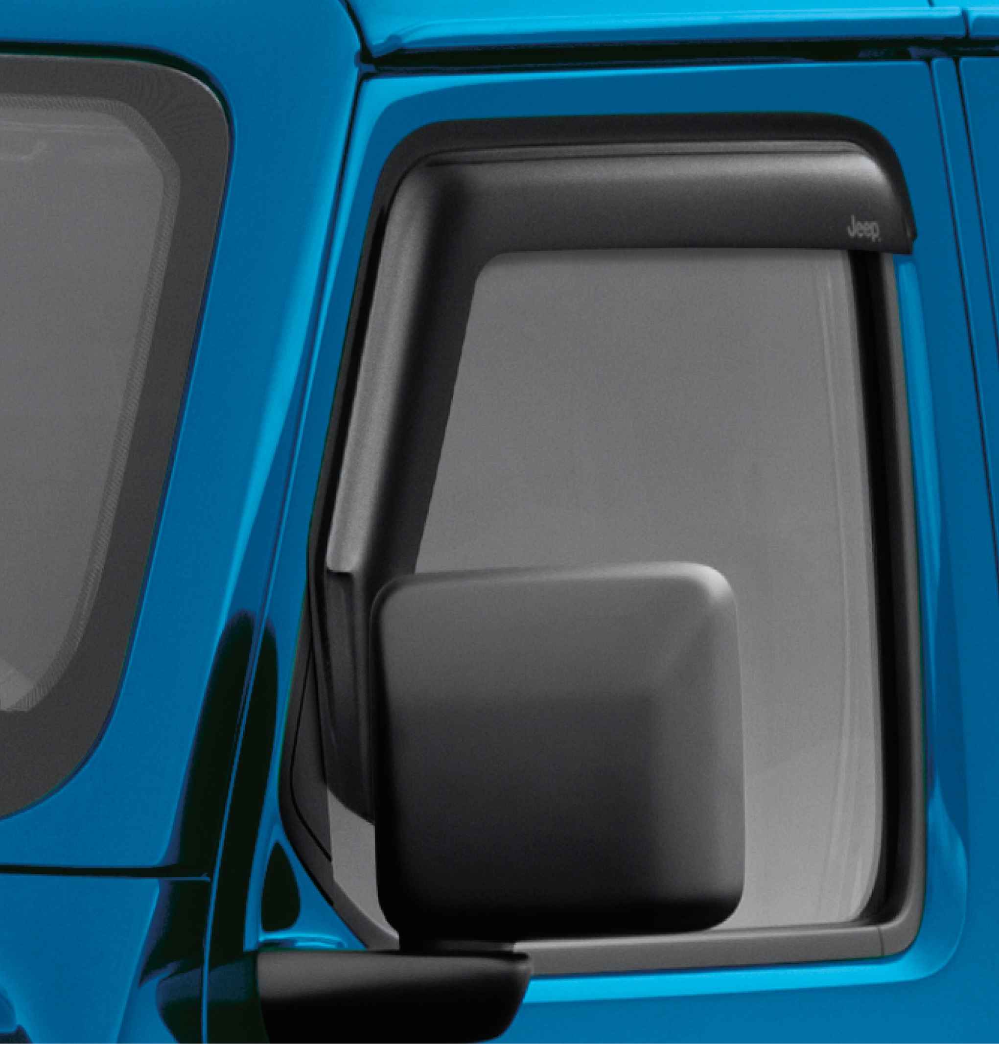 OEM 2020 Jeep Wrangler JL 4-Door Side Window Air Deflectors (Part #82215372AB)