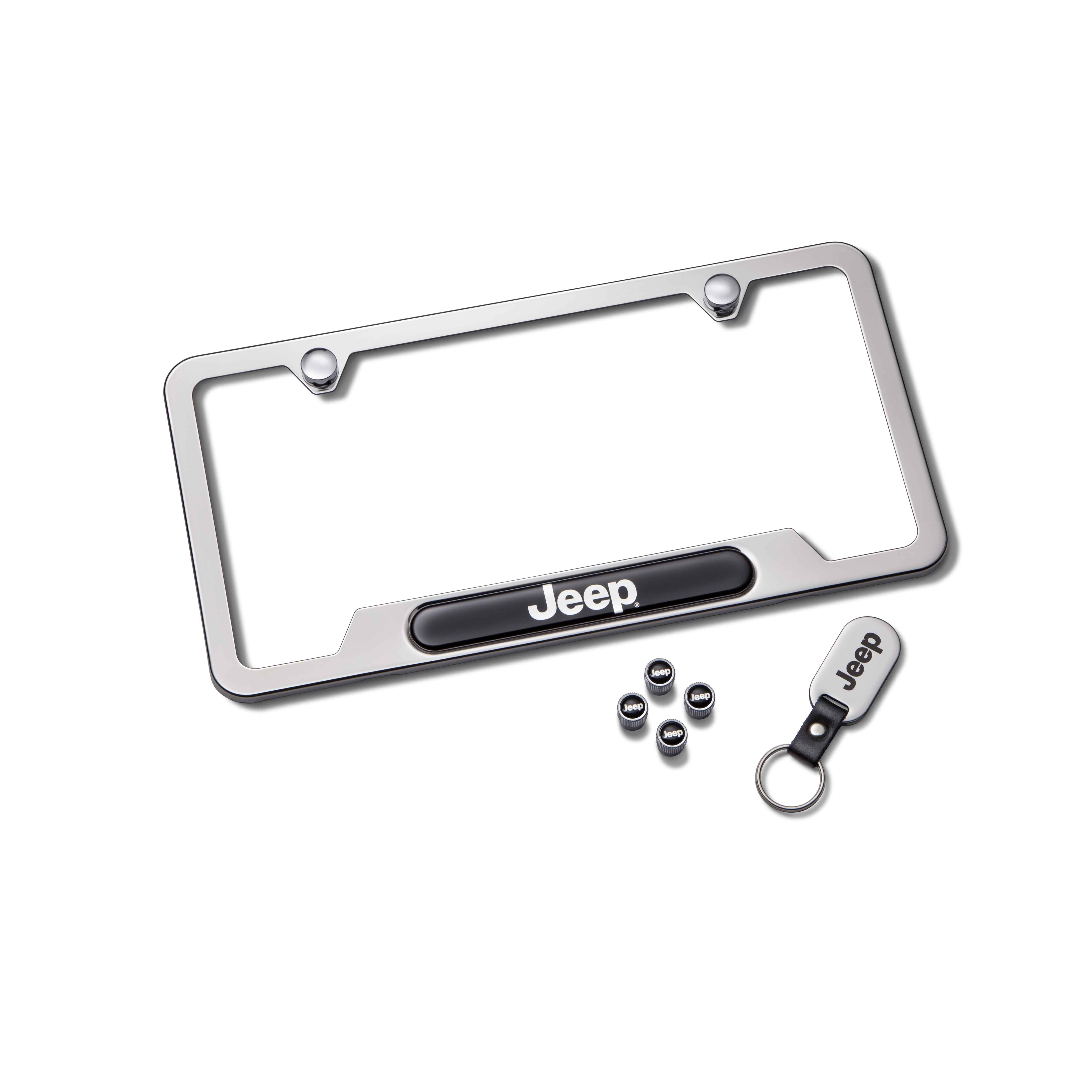 OEM 2020 Jeep Wrangler JL 4-Door License Plate Frame Gift Set (Part #82215852)